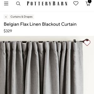 pottery Barn Belgian Flax Linen blackout curtin gray 100x108 .
